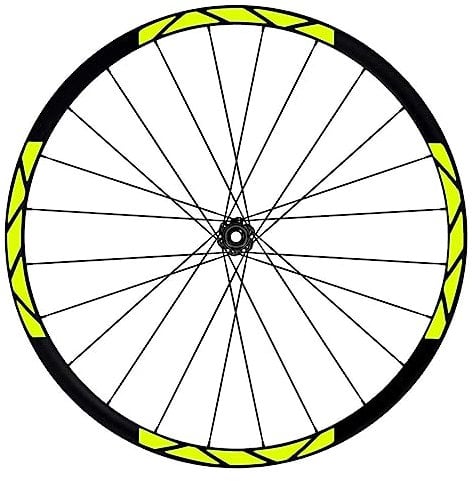 Pimastickerslab Komplett-Set für Felgen 26 Zoll – 27,5 Zoll – 28 – 29 Zoll – Fahrrad MTB Bike Stickers Felgen Hohe Qualität wählen Sie Farbe MTB001 (26 Zoll, 029 Fluogelb)