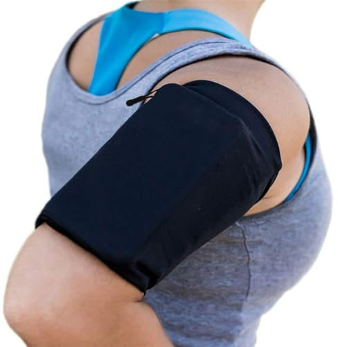 MMOBIEL Phone Holder for Running Stretchable - Size M - Armband 8 to 12 inch Arm Circumference - Sports Armband Arm Phone Holder for Running, Cycling and other Sports for all Phones - Black
