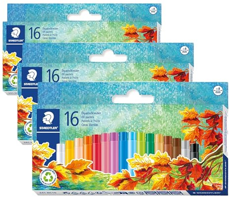 STAEDTLER 241 NC16 Noris Oil Pastel 8 mm - Assorted Colours (Pack of 48)