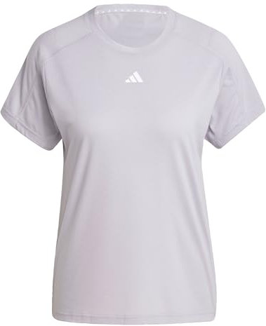 adidas Mujer AEROREADY Train Essentials Minimal Branding Crewneck tee, Glory Grey, M