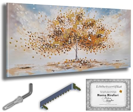 Monica Mirafiori I 100% HANDGEMALT I Gemälde Glücksbaum I 100x50cm | Gemälde Handgemalt | Acrylgemälde | Sehr Großes Acrylbild I Moderne Kunst I Kunstbilder