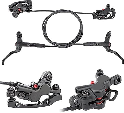 Splumzer【UK STOCK】 MTB Hydraulic Brake Set, Hydraulic Brakes Mountain Bike, Left Rear/Right Front, Four-Piston Bicycle Brakes Pm/is Bike Disc Brake Adapter Fit For MTB BMX