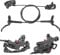 Splumzer Hydraulisches MTB-Bremsen-Set, hydraulische Bremsen, Mountainbike, links hinten/rechts vorne, Vierkolben-Fahrradbremsen, Pm/is Bike Scheibenbremsenadapter passend für MTB BMX