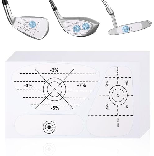 300pcs Golf Impact Tape, Golf Clubs Labels Self-Teaching Sweet Spot and Consistency Analysis Golf Club Training Face Stickers for Practice Swing Training Aid Woods Irons Putters