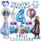 Oirigaga 46pcs Geburtstagsdeko Luftballons Set für 4 Jahre Mädchen, Eiskönigin Party Deko Ballons, Kinder Geburtstag Helium Balloons Eisa Anla Folienballons mit Happy Birthday Banner und Tortendeko