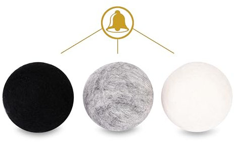 Katzenbälle mit Glöckchen - Katzenspielzeug für glückliche Momente - Hergestellt aus Wolle - 3er Set