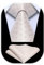 Enlision Beige Herren Krawatte mit Einstecktuch und Plaid Design für Business und Hochzeit
