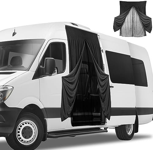 Insektennetz Ersatz für Mercedes-Benz Sprinter High Roof, Auto Seitentür Schiebetür Insektennetz, Zweischichtig Magnetische Moskitonetze mit Wildleder außen für Bugs Insekten für Outdoor-Camping