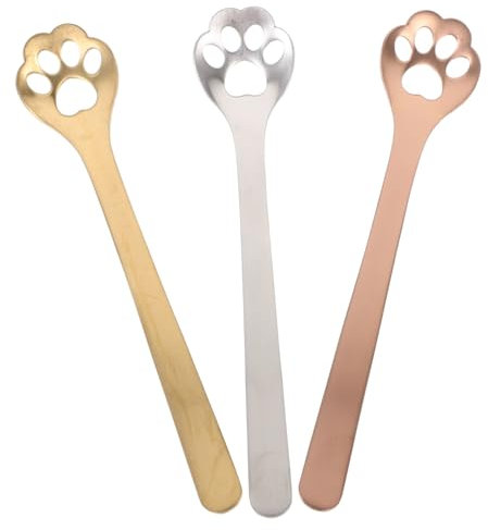 TOPBATHY 9 Pièces 304 cuillère à café en acier inoxydable cuillères à thé pour chat à café en métal décoration decoration gateau à créative à vaisselle glace
