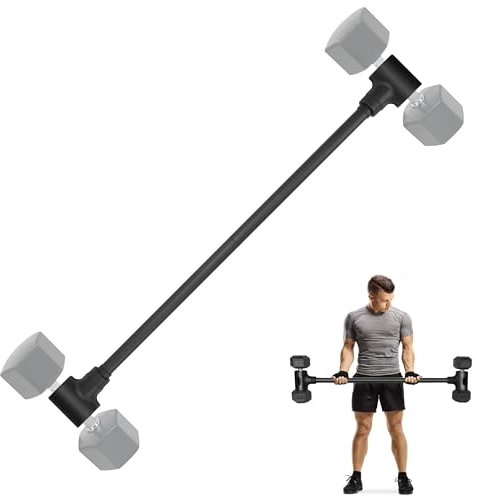bimiti Dumbbell Converter to Barbell Transform Dumbbells Into Barbells Adjustable Weightlifting Barbell Dumbbell Bar Accessories Hold Up to 176 lbs for Compact Home Gym Body Workout Fitness