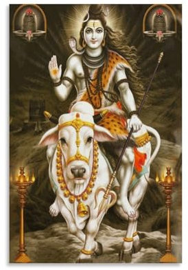 TSNKNP Lord Shiva Poster Dekorative Malerei Leinwand Wandkunst Wohnzimmer Poster Schlafzimmer Malerei,Wandkunst Bilddruck Moderne Familienzimmer Dekor 12x18inch(30x45cm)