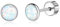 Titan Ohrringe Hypoallergen Damen Herren Mädchen G23 Titan Ohrstecker mit Schraubverschluss Kleine Opal Ohrstecker Weiß 4mm