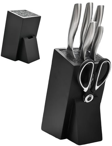 Granvoo Porta Cuchillos Cocina Universal,Soporte Universal para Cuchillos sin Ranuras,Porta Cuchillos Cocina con Cerdas de Extraíbles,Base Guardar Cuchillos,para varios cuchillos