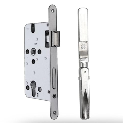 BAWHO Lunghezza laterale 8x8mm Trasmissione serratura porta Asta rotante Corpo serratura Maniglia quadrata in acciaio Maniglia biella con asse rotante 1 pz(210mm)