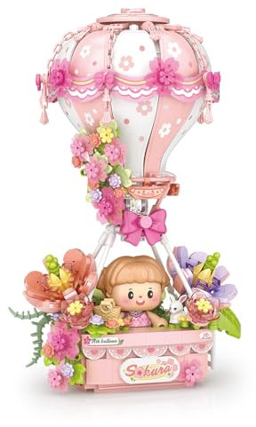 MEIEST Set di mattoncini da costruzione, fantasia viaggio da sogno collezione BAU mattoni, decorazione per la casa (fiori di ciliegio)