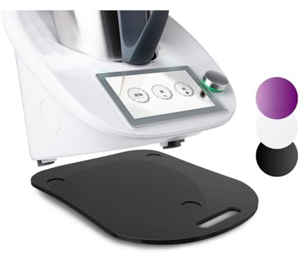 Niltava Gleitbrett für Thermomix TM6 & TM5 – Premium Acryl – Gleiter für Küchenmaschine – Müheloses Verschieben & Schutz für Geräte – Passgenau & Elegant – Schwarz Hochglanz