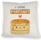 Pancake Kissen mit Spruch I Love Pancakes Kawaii Chibi Stil japanischer Fan-Liebling auch als Pfannkuchen oder Waffel Nachtisch Kissen