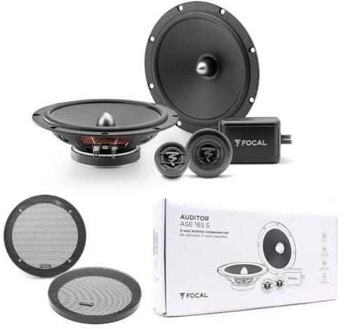 KIT-Set FÜR Focal ASE-165S ASE165S 1 Kit 2-Wege 6,5 165 mm 16,5 cm, 55 Watt RMS 110 Watt Max, 4 Ohm, mit 2 Tieftönern 2 Hochtönern 2 Frequenzweichen, für Autos, ultraflach, EIN Paar + Montagegitter