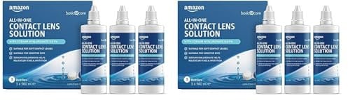 Amazon Basic Care All-In-One-Lösung mit Natriumhyaluronat, 3 x 360ml (Packung mit 2)