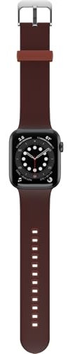 OtterBox All Day Watch Band for Apple Watch Series 10/9/8/7/6/SE 2nd gen/SE 1st gen/5/4-44mm/45mm/46mm, Replacement Durable Soft Touch Silicone Strap for Apple Watch, Brown/Red