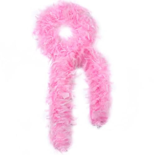 Larryhot 60 g rosa Federboa – 2 Meter Truthahn-Boa-Federn für Partys, Weihnachten, Hochzeiten, Kostüme, Konzerte, Haustiere und Heimdekoration (Rosa)