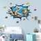 ANHUIB 3D Wandtattoo Unterwasserwelt,Wandaufkleber Meer,Wandtattoo Badezimmer,Wandsticker Unterwasserwelt Selbstklebend,Wandaufkleber Fisch Meeresschildkröten,Wandsticker Junge Kinderzimmer Bad Deko