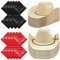 Lot de 18 chapeaux de cowboy et bandanas en paille en vrac, accessoires de tenue de fête occidentale, chapeau de paille classique pour homme et femme, costume de enterrement de vie de jeune fille,
