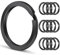 Caianwin Lot de 20 porte-clés plats en métal Noir 25 mm