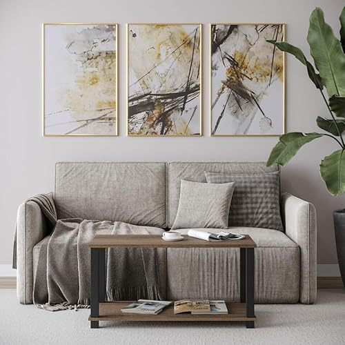 2-Tier Coffee Table with Shelf - Minimalist Style Side Table for Living Room, TV Stand, Compact Design - Easy Assembly, Durable Finish