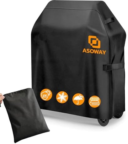 Asoway Copertura Barbecue da Esterno, Tessuto Oxford 600D Resistente Telo Impermeabile, Copri Barbecue da Esterno per BBQ Grill, Anti UV Pioggia Polvere Sole (76x66x110cm)