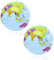 OUDQFCJ 2 Pcs Weltkugel Aufblasbar Aufblasbare Globe Weltkugel Ballon Wasserball Weltkugel World Globe für Strand Spielen Oder Lehre GeburtstagsfeiernWissenschaft Geographie Bildung