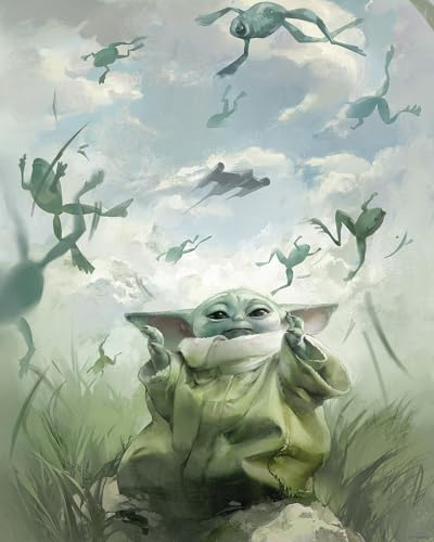 Komar Wandbild- Star Wars The Mandalorian Grogu Frogs - Größe 40 x 50 cm - Poster, Kinderzimmer, Dekoration - gerollt ohne Rahmen