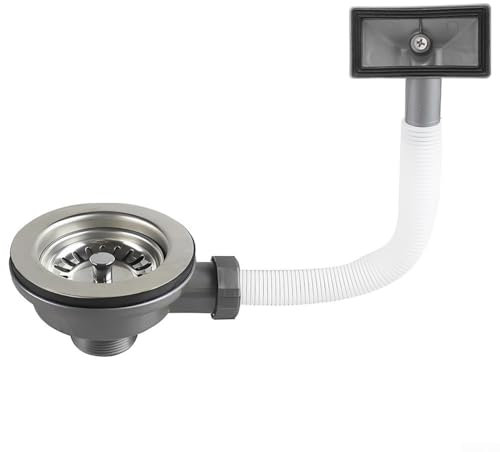 Überlauf Spültisch-Siebventil mit Edelstahlkonstruktion 114 mm für Küche und Bad