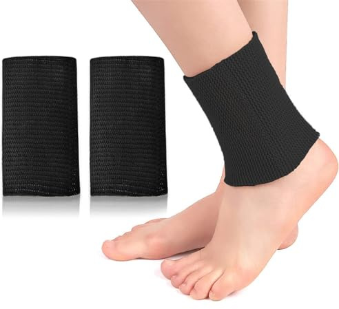 Rayakt 1 Paar Knöchelschutz, Knöchelbandage mit Gelpolster, Ankle Support für Eiskunstlauf, Eislaufen, Skaten - für Herren und Damen, Schwarz