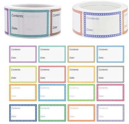 1000 Stück Gefrieretiketten zum Beschriften,Gefrieretiketten,25x40 mm Lebensmitteldatum,Ablösbare Etiketten Klebeetiketten für Gefriergut,Gefrieretiketten Selbstklebend,für Haushalt,Küche, Gläser