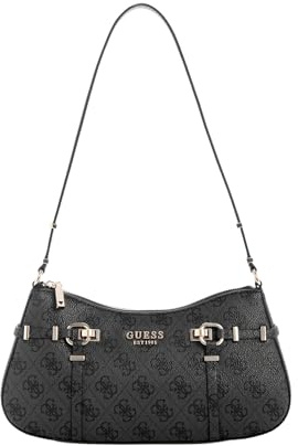 GUESS Leona Logo Shoulder Bag BNN - BONE LOGO One Size, Coal Logo, Einheitsgröße