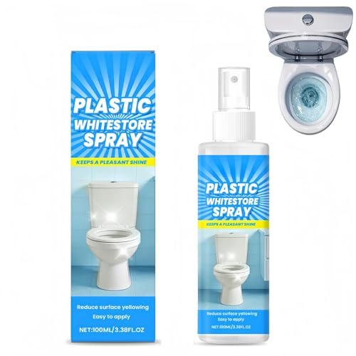 Heavy Duty Yellow Stain Remover Spray,Plastic Polish & Restorer,Powerful Toilet Stain Remover for Hard Stains,White Plastic Cleaner & Yellowing Remover Kit,All Purpose Cleaner,Easy Use,100ml