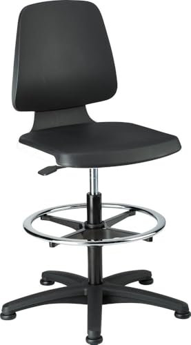 Bimos-Sitztechnik Interstuhl Büromöbel GmbH & Co Arbeitsdrehstuhl m. Gleitern/Fußring PU-Schaum Sitzschale weiß Sitzhöhe 520-770mm