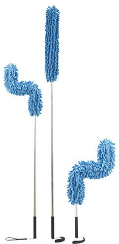 Sichler Haushaltsgeräte Staubbürste: 3er-Set Formbare Mikrofaser-Staubwedel mit Teleskop-Griff, bis 135 cm (Staubwedel mit langen Stielen, Reinigungswedel, Heizkörper)