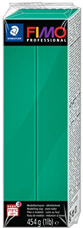 STAEDTLER 8041-500 ST FIMO professional ofenhärtende Modelliermasse (Großblock 454g (1 lb)) Farbe: reingrün