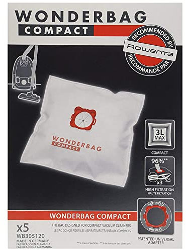 Wonderbag Lot de 5 sacs d'aspirateur compact pour Arno AP5243Z1 AP5243Z2