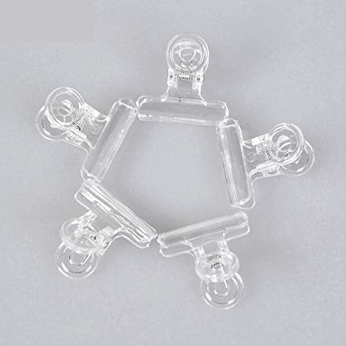 KADS Nail Extension Clips 5pcs C Curve Pinching Clips Multi-functional Clamp 4 Colors Acrylic Nails Pinchers Professional Nail Extension Tool (Clear)