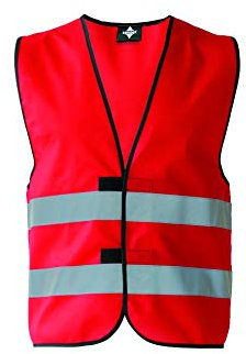 KORNTEX Warnweste mit Klettverschluss Dortmund - Sicherheitsweste Pannenweste – EN 17353 zertifiziert, 360° Reflexstreifen,L , rot, stark reflektierend für beste Sichtbarkeit, Unisex