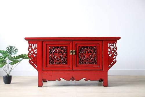 Yajutang Chinesische Kommode Lowboard Massivholz rot