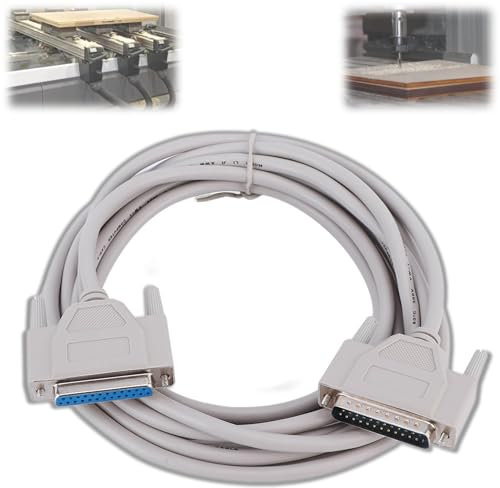 KUIDAMOS Cable de extensión Paralelo de 4,5 m/14,8 pies de 25 Pines DB9 Macho a Hembra para máquina de Grabado Cable Paralelo de extensión, Cable de Puerto Serie Macho/Hembra