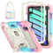 SEYMCY Kids Case for iPad mini (A17 Pro)/ iPad mini 7/6 Case 8.3 inch 2024/2021, Full-body Shockproof with Screen Protector, 360° Rotating Hand Strap & Stand, Shoulder Strap, Pencil Holder, Pink