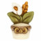 THUN - Glas mit Calla und Spiga - Keramik - Gastgeschenke - 4,5 x 3,5 x 6 cm h