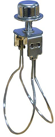 TWDRTDD Clip-Adapter für Lampenschirm, Harfe zum Anklemmen, mit Lampenschirm, Befestigung am Endstück, Lampenkappe zur Unterstützung des Lampenschirms (1 Stück, Silber)