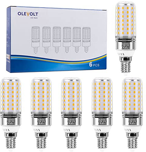 OLEVOLT E14 LED Lampe Warmweiß 12W 2700K Glühbirne Maiskolben 1400LM Ersatz für 100W Glühlampe, LED Mais Birne Nicht Dimmbar Maiskolben Birnen Edison-Schraube Kerze Leuchtmittel 6er-Pack
