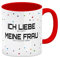 Ich liebe es, wenn meine Frau mich zocken lässt Kaffeebecher Rot mit Pixelherz